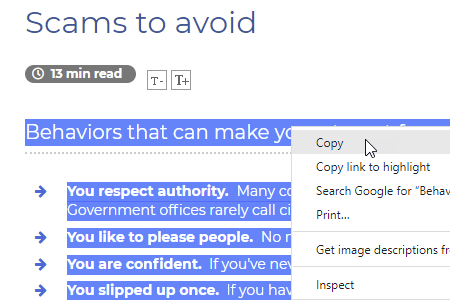 Copy & Paste Article