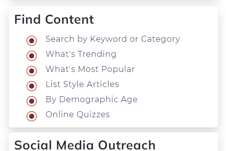 screen shot of dashboard