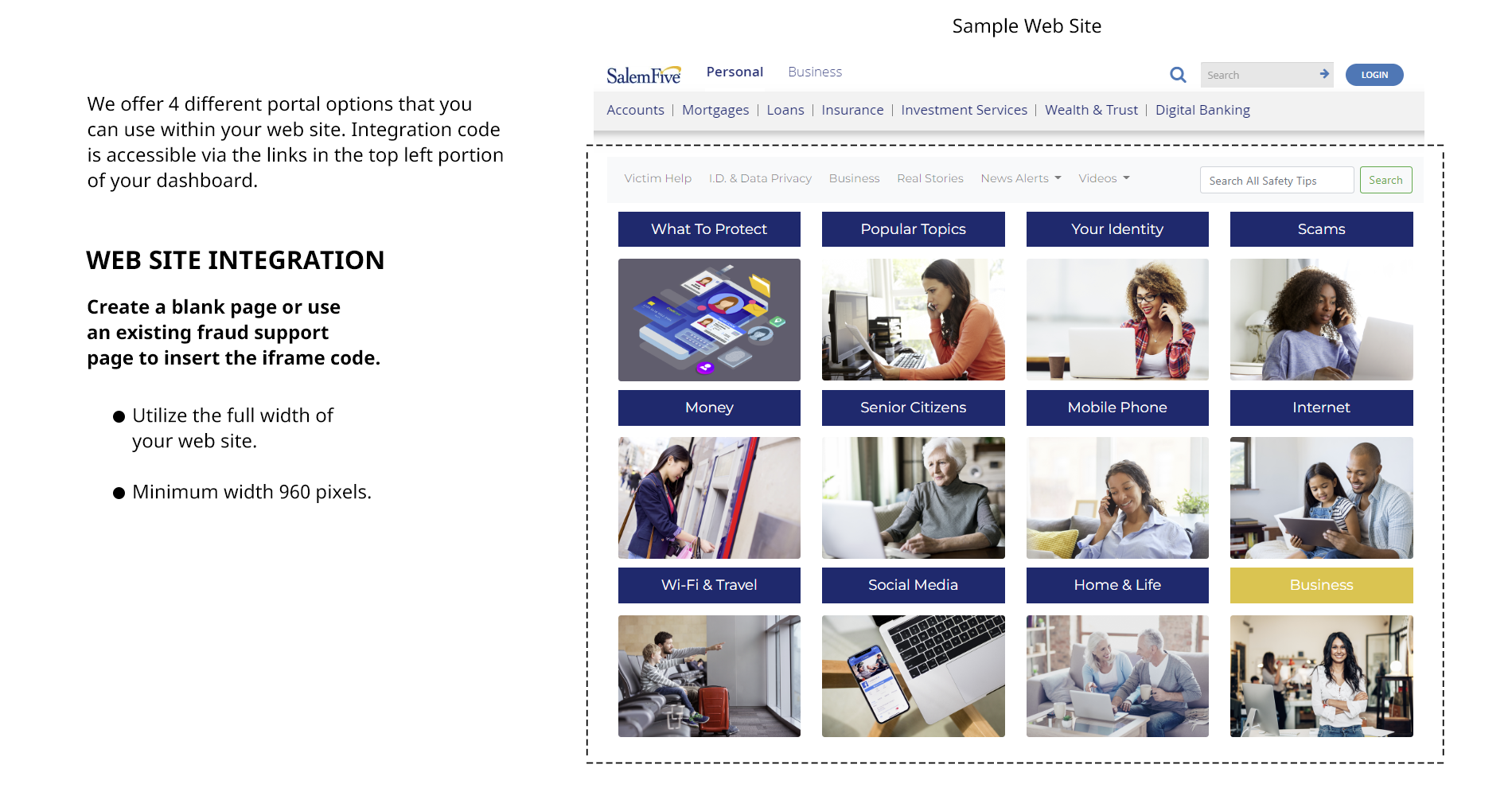 screen shot of portal